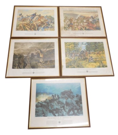 Five US Embassy framed prints, 37cm x 51cm. (5)