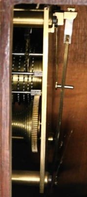 A Stockall and Marples mahogany RAF wall clock, the dial painted with Roman numerals, surrounded by brass bezel, fusee movement, Air Ministry stamp to reverse 44cm diameter. - 3