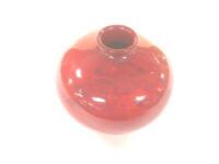 A Shelley red ground Flamboyant pattern small squat vase