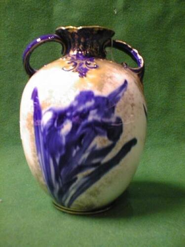 A Royal Doulton flo-blue baluster 2-handled Vase with everted rim