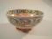 A Maling lustre bowl with a banded border of cornucopia and foliate scroll decoration