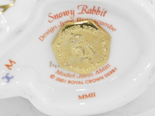 A Royal Crown Derby porcelain Snowy Rabbit paperweight, 21st ...