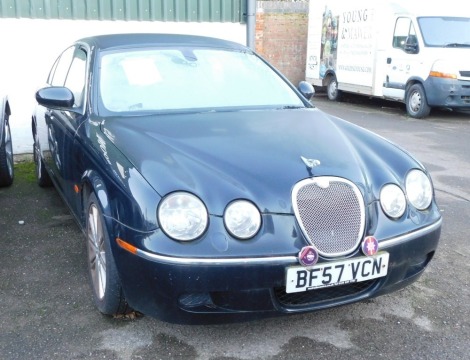 Jaguar S-Type SE TD, Registration BF57 VCN, diesel, four door saloon, black, no MOT expired 270522, first registered September 2007, two keys, mileage 101,475.