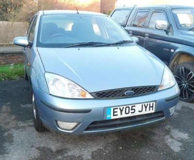 Ford Focus, Registration EY05 JYH, petrol, 1.6L, four door hatchback, MOT valid until 7th April 2023, one key, last known mileage 54,571 15th March 2022. To be sold upon instructions from the executors of Cuplin (Dec'd)