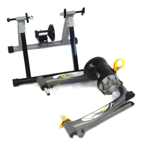 A Super Magneto cycle turbo trainer, and a Pro Cycleops cycle turbo trainer. (2)