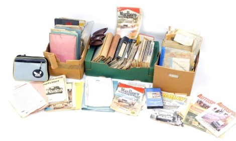 A group of rally related ephemera, collected by 1970's Rally Drive O' Gorman, to include photographs, programmes, newspaper cuttings, etc. (3 boxes)