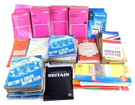A group of road maps, Monte Carlo, Total Darkness, Ordnance Survey, etc. (1 box)
