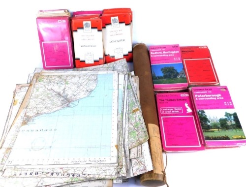 A group of Ordnance Survey Maps, for Thames Estuary, York, Leicester, mainly English regions. (1 box)