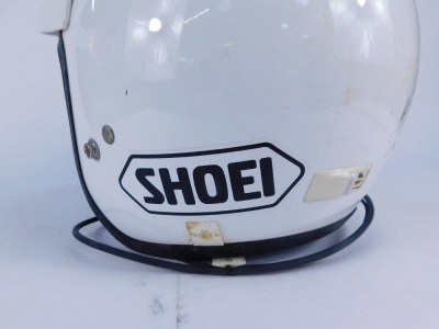 A Shoei Rally helmet, with speaker, in white. - 3