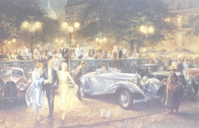 After Alan Fearnley. Montmartre Soiree, limited edition print, 134/500, signed and number in pencil to margin, 36.5cm x 56cm, framed and glazed.