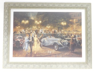 After Alan Fearnley. Montmartre Soiree, limited edition print, 134/500, signed and number in pencil to margin, 36.5cm x 56cm, framed and glazed. - 2