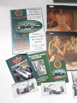 BRM interest. Ephemera, to include black and white photographs, 50th Anniversary BRM souvenir programme, 50 Years on BRM souvenir programme, Raymond Mays of Bourne, various posters, a Pirelli calendar, etc. (a quantity) - 2