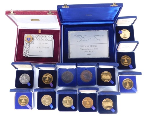 A collection of car related presentation medallions, a Norwich Union RAC Classics, 1993 (x2), 1991 (x2), 1990, 1996 (x2), 1989, 1992 (x2), two Motor Panels Coventry Shakespeare Run 1992 medallions, a Motor Panels Coventry Shakespeare Run 1991 medallion, a