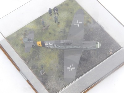 A 1:32 scale cased diorama model of a Messerschmitt 109G, central Germany 1944, 15cm high, 34cm wide, 34cm deep. - 2