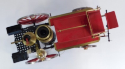 A steel and brass steam model of a Victorian horse drawn fire engine, 57cm long. - 2