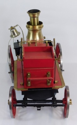 A steel and brass steam model of a Victorian horse drawn fire engine, 57cm long. - 4