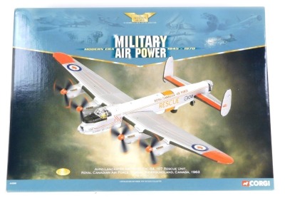 A Corgi Aviation Archive Military Air Power Avro Lancaster MK10MP, FM104, 107 Rescue Unit Royal Canadian Air Force, scale 1:72, AA32606, boxed.