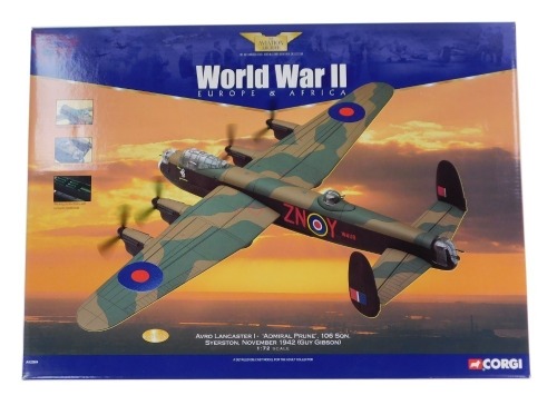 A Corgi Aviation Archive WWII Europe and Africa Avro Lancaster I, "Avro Prune" 106 Sqn Syerston (November 1942) Guy Gibson, scale 1:72, AA32604, boxed.