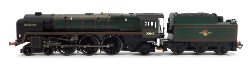 A Hornby OO gauge Britannia Class 7MT locomotive, 70040 Clive of India, BR lined green, 4-6-2, R2180.