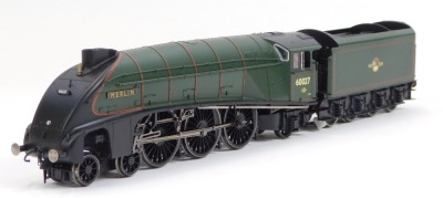 A Hornby OO gauge Gresley Class A4 locomotive Merlin, 60027, BR lined green, 4-6-2, R3012. - 2