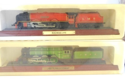 A Corgi Aviation Archive Frontier Airliners Douglas DC3-Air Atlantic, scale 1:144, 47107, a Co-operative Day Trade Commemorative Flight set, both boxed, static models of a Duchess LMS and LNER Flying Scotsman locomotives, and postage cards of vintage aero - 3