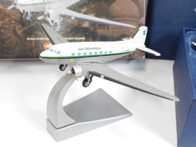 A Corgi Aviation Archive Frontier Airliners Douglas DC3-Air Atlantic, scale 1:144, 47107, a Co-operative Day Trade Commemorative Flight set, both boxed, static models of a Duchess LMS and LNER Flying Scotsman locomotives, and postage cards of vintage aero - 4