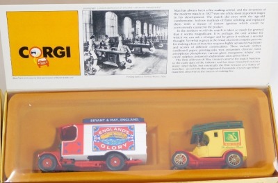 Corgi limited edition diecast Thornycroft and Ford Model T delivery vans, K and Company Limited Worcester, Bryant and May's Thornycroft and Ford Model T delivery vans, and a Lledo diecast Chivers Olde English Marmalade vintage van with marmalade and imper - 3