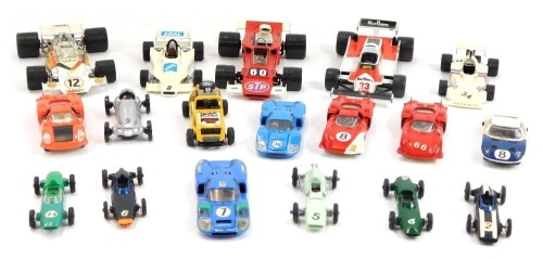 Dinky Polistil and other diecast and plastic racing cars, various scales. (a quantity)