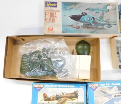 Hasegawa and other models of fighter and vintage aeroplanes, tanks, etc., all boxed. (1 box) - 2