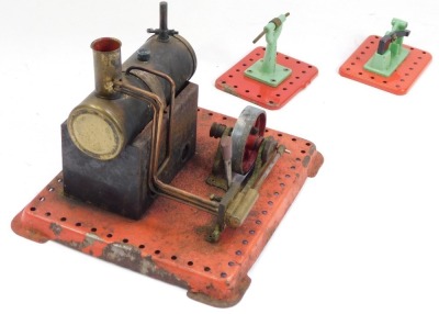 A Mamod steam engine, two further steam related items. (3) - 2