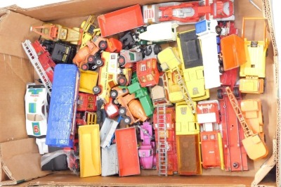 Diecast vehicles, including Matchbox Series King size No 15 Merryweather fire engine, Matchbox Superkings Plymouth Trail Duster, Tonka racing car, Lledo Days Gone, etc, play worn. (2 boxes) - 3