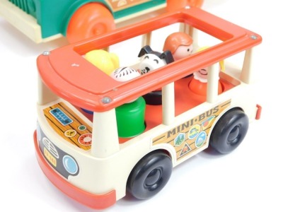 Fisher Price toys, comprising Fisher Price Mini Bus, Fisher Price Play Family Camper, Fisher Price Circus Train, and a Fisher Price Merry Go Round. (4) - 5