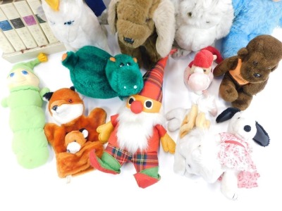 Soft toys, to include Roland Rat, Hasbro Glow Worm, etc, and a Reader's Digest Bedside Library. (a quantity) - 4