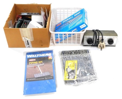 Model railway accessories, to include a ETE Power Cab DCC Command Control, DCC Concept lights, DC distribution boards, lighting controls, controller, etc. (contents of one box)