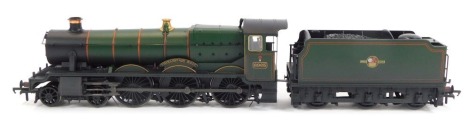 A Bachmann Branchline OO gauge modified Hall Class locomotive, Thirlestain Hall, BR lined green, late crest, 4-6-0, 6965, 31-782. (weathered)