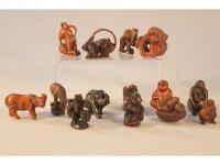 Various netsuke, animal subjects