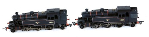 Two Bachmann Branchline OO gauge locomotives, comprising 31450D Ivatt tank, 41324 Push-Pull, BR line black, and 452C Ivatt tank, 41304 BR lined black late crest. (2)