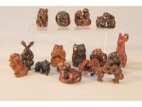 Various netsuke, animal subjects