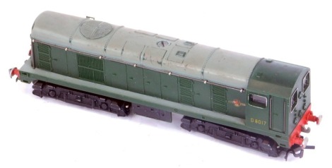 Hornby OO/HO/OO gauge English Electric Class 20 Bo-Bo locomotive, D8017, BR green, 2230, in original box.