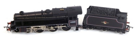 A Hornby OO gauge Class Black 5 locomotive, 44808, BR lined black, 4-6-0, R.314.