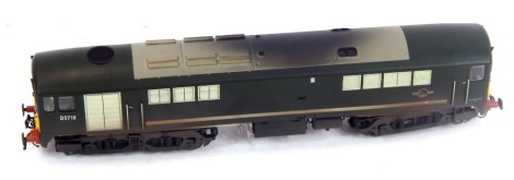 A Heljan OO gauge Class 28 diesel locomotive, D5718, BR green with small yellow ends, 28031.