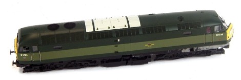 A Heljan OO gauge Class 47 diesel electric locomotive D1734, BR two tone green, 4750.