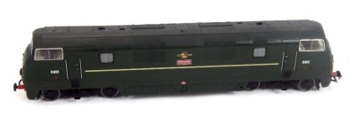 A Bachmann Branchline OO gauge Class 42 Warship locomotive Hermes, D823, BR green, 32-052A.