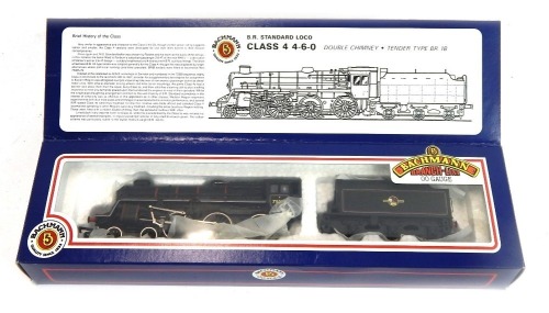 A Bachmann Branchline OO gauge Standard Class 4 locomotive, 75078, BR lined black, 4-6-0, 31-105.