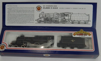 A Bachmann Branchline OO gauge Standard Class 4 locomotive, 75078, BR lined black, 4-6-0, 31-105. - 2