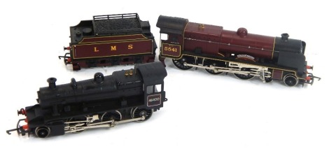 Two Hornby OO gauge locomotives, comprising LMS Patriot Class 5XP Duke of Sutherland, locomotive and tender, 4-6-0, R357, boxed, a further locomotive, black livery, 2-6-0, 46400, with incorrect box. (2)