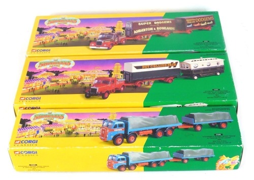 A Corgi fairground attractions diecast model of an Atkinson eight wheel  rigid truck, and trailer with