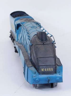 A tin plate model Mallard, LNER blue, 4-6-2, to include locomotive and tender. - 2