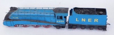 A tin plate model Mallard, LNER blue, 4-6-2, to include locomotive and tender. - 3