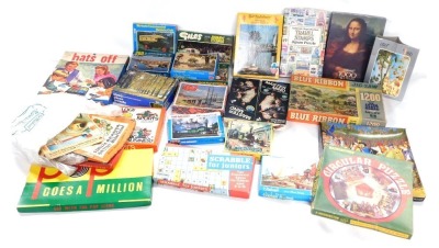 Auctioneer announce - withdrawn pre sale by vendor.Jigsaws, Arrow Games Ltd Hands Off, 1000 piece puzzle, etc. (a quantity)